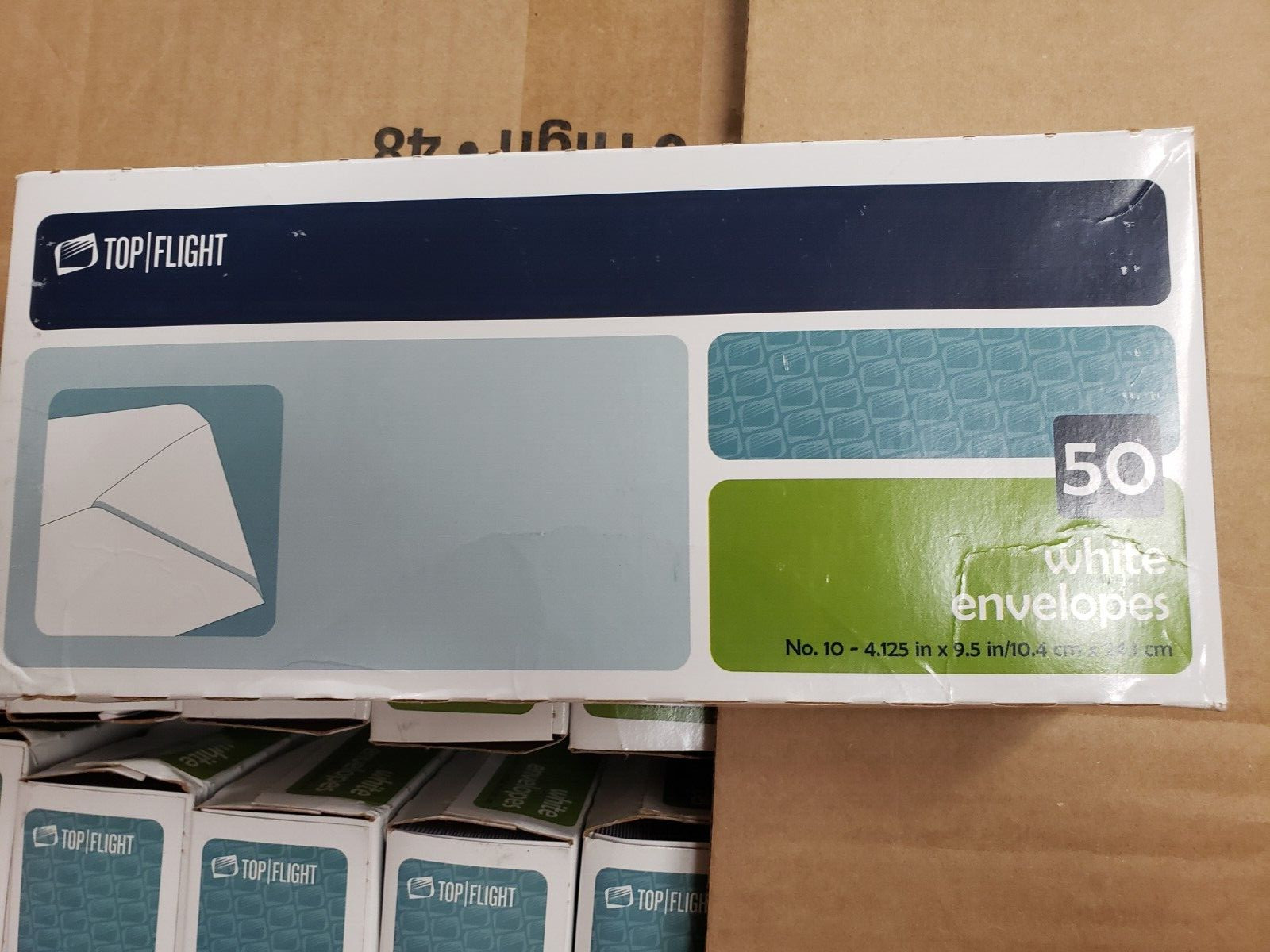 Cs/24 Box of 50 Top Flight No 10 White Envelopes 4.125″ x 9.5″