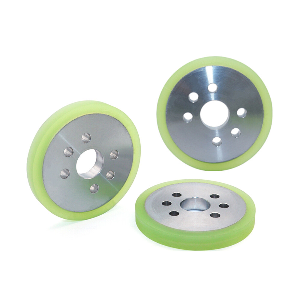 Aluminum Alloy Rubber Coated Roller With Hole Type Drive Pulley/Wheel Dia40-80mm