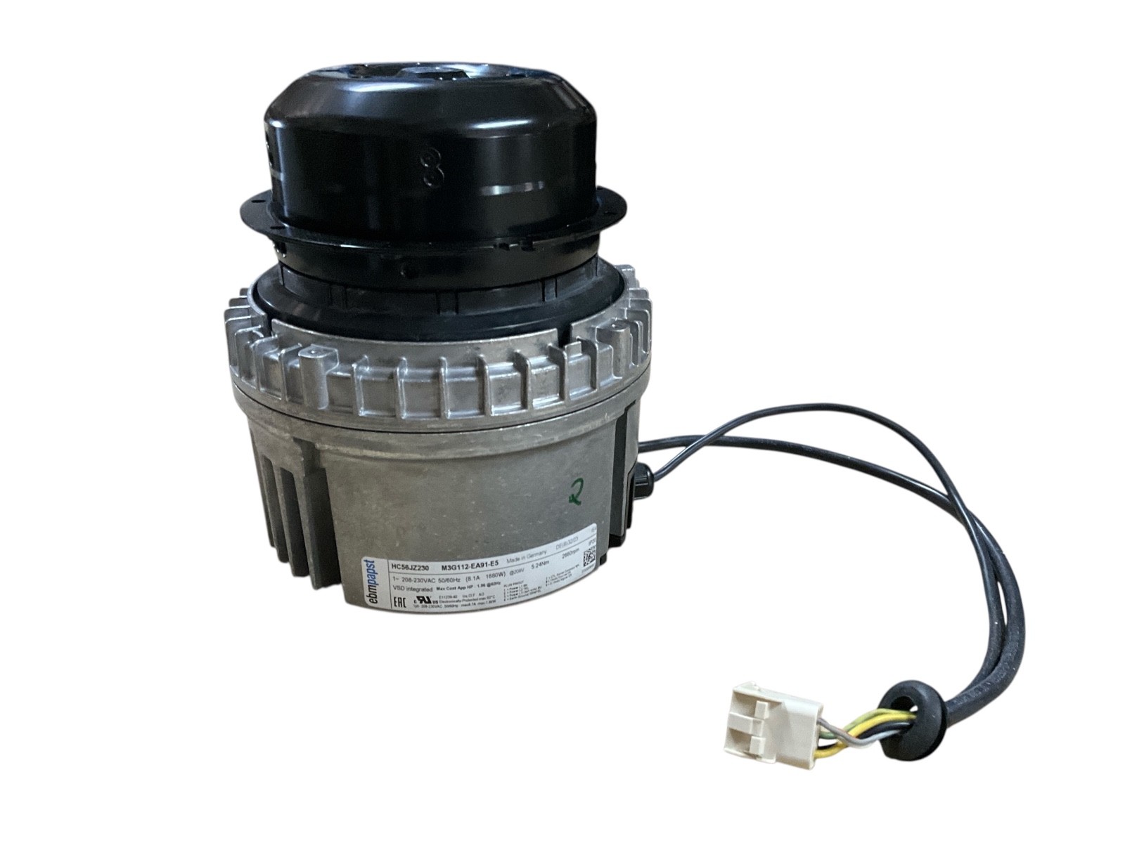 Ebmpapst: Electric Motor HC56JZ230, M3G112-EA91-E5, 208/230VAC, 50/60Hz, 2660RPM
