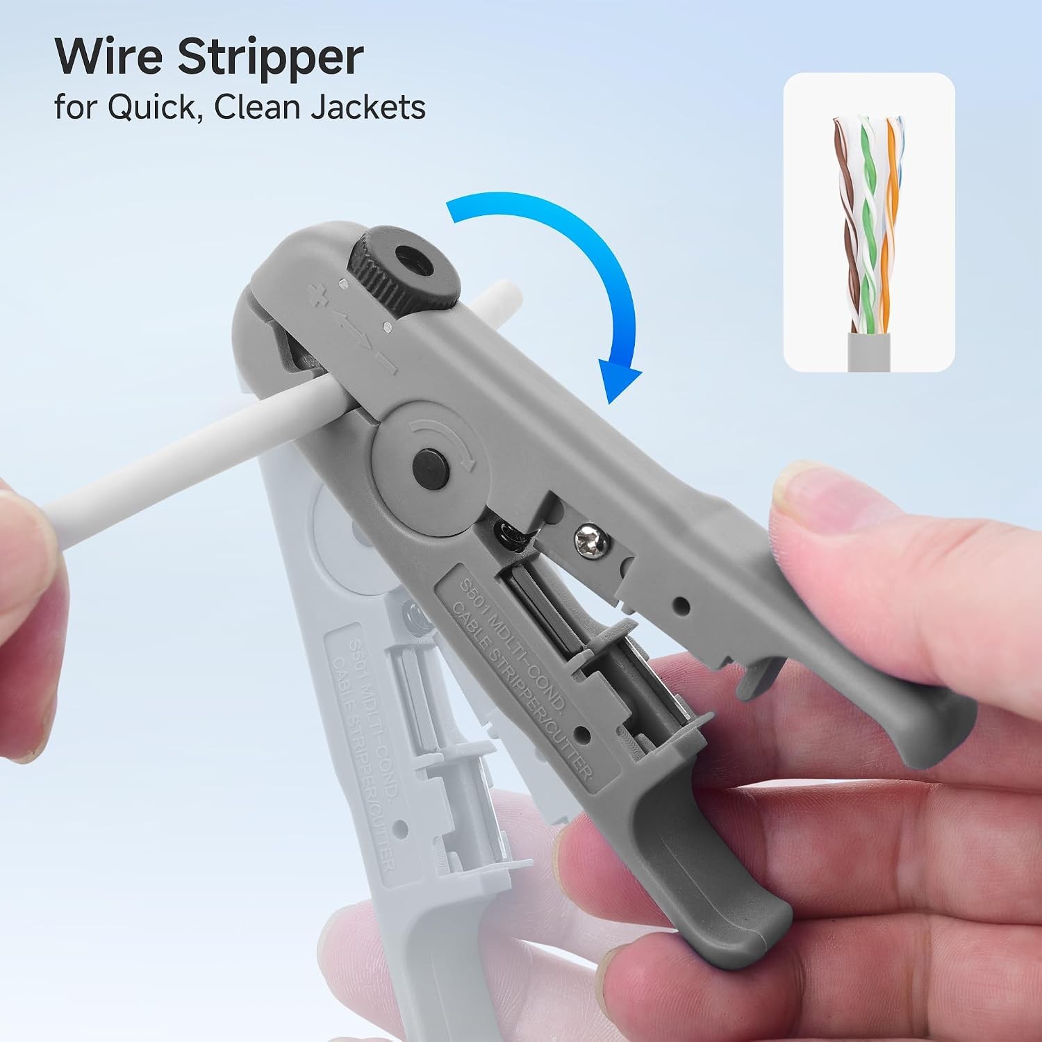 7-in-1 Network Tool Kit with RJ45 Ethernet Crimping Tool, Punch Down Device, Pun