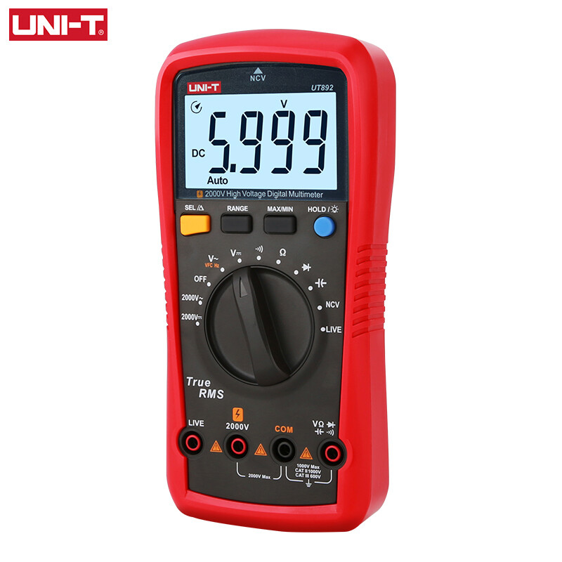 UNI-T T-RMS Digital Multimeter 2000V AC DC Voltmeter Cap Freq Ohm NCV LIVE Teste