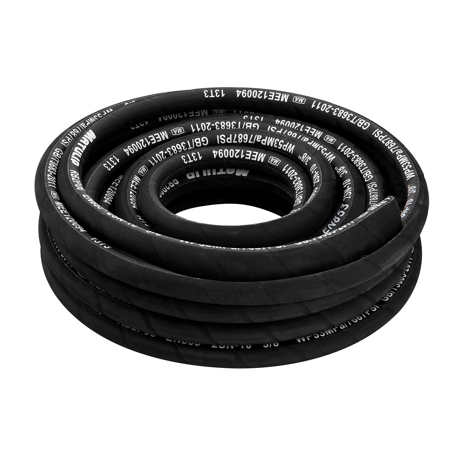 33FT 3/8″ Hydraulic Hose with 16PCS Hydraulic Hose Fittings, 2-Wire Braided Tube