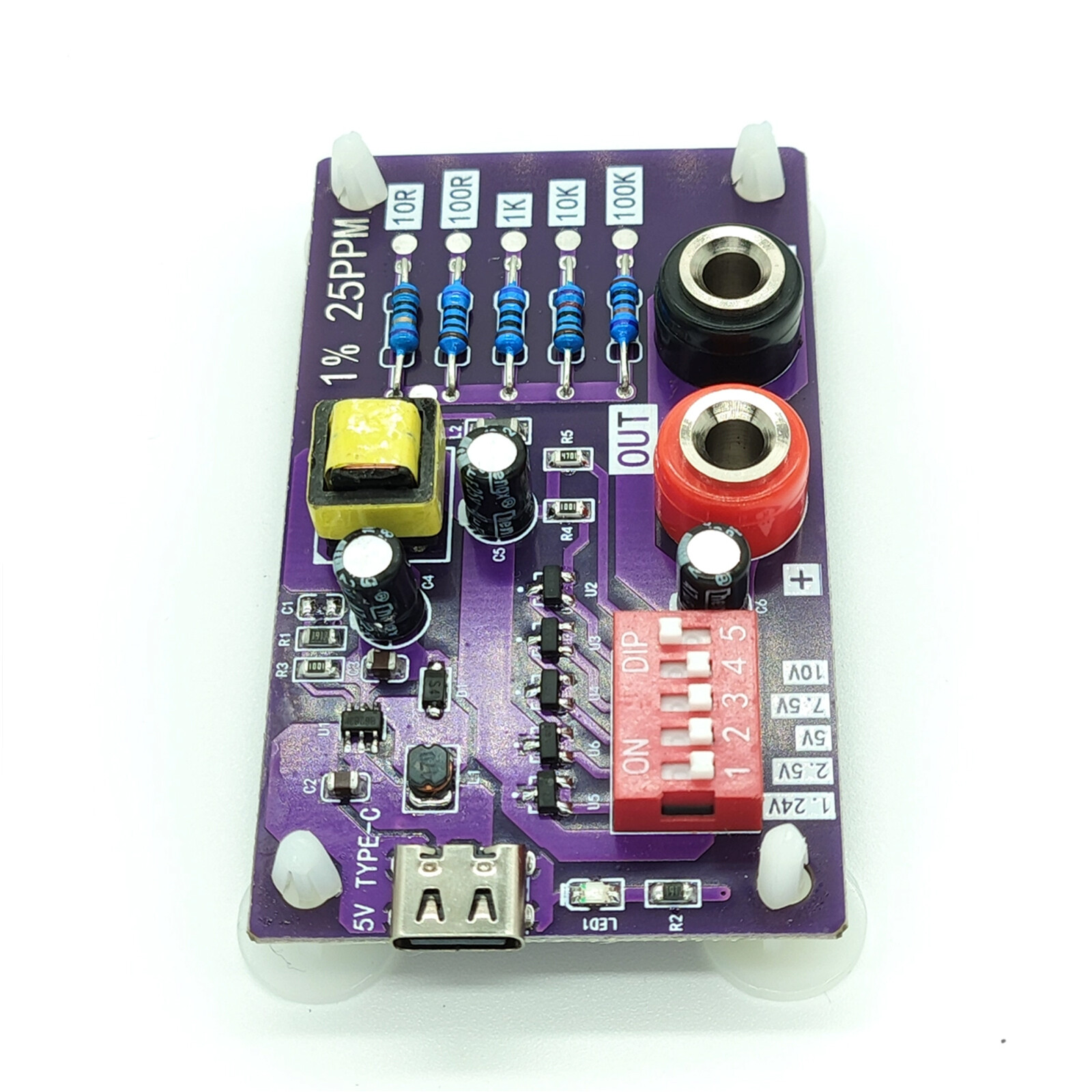 Precision Voltage Reference Module 5-Channels 5 Levels Resistors of Calibratio