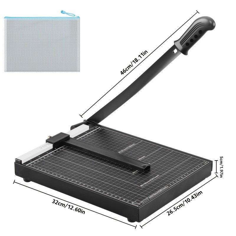 Heavy Metal Base Duty A4 Guillotine Paper Cutter-12-Sheet Capacity Guillotiner