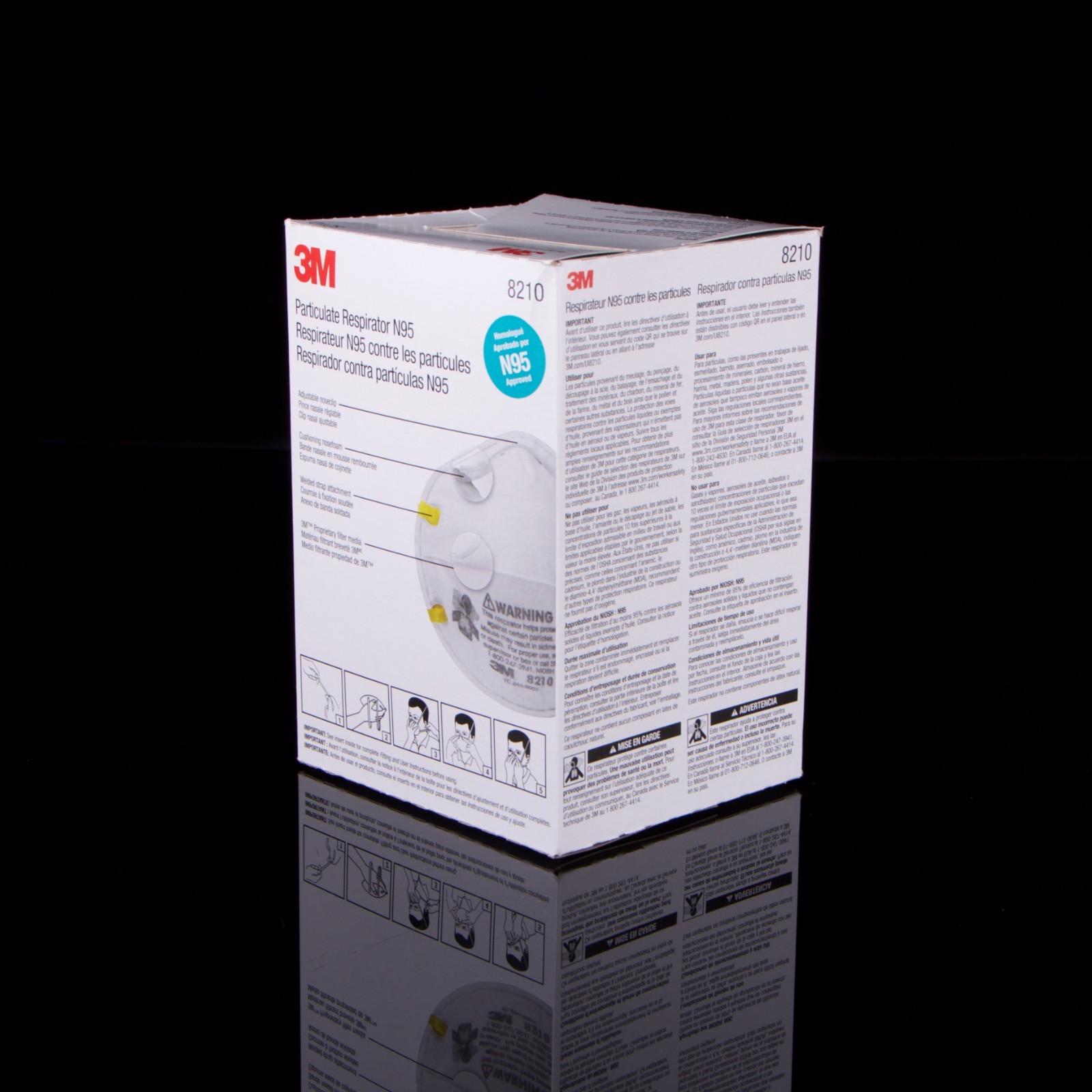 3M 8210 N95 Disposable Particulate Respirator Masks – Box of 20 –