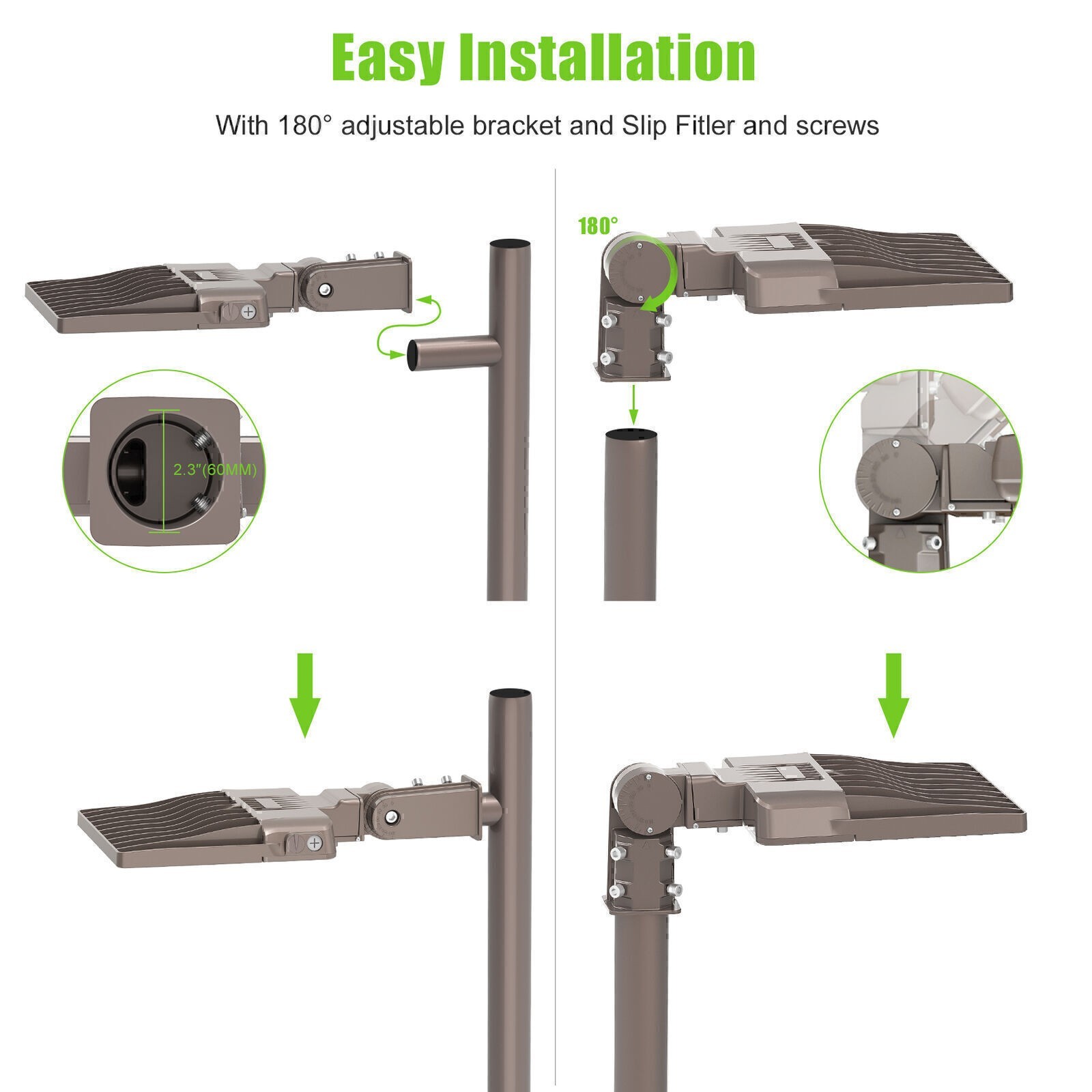 LED Parking Lot Lights 200W 28000LM 2 Pack Slip Fitter Mount Dusk to Dawn IP65