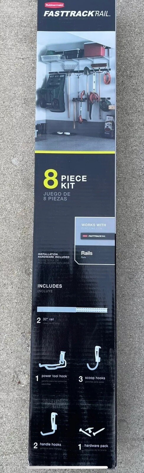 Rubbermaid FastTrack Garage Organization Steel 8pc 8 piece 32″ rail kit