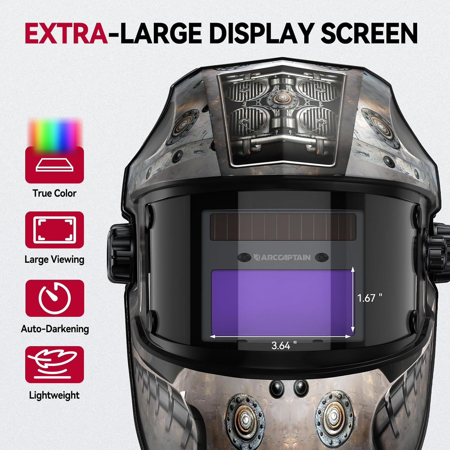 ARCCAPTAIN 200A Aluminum MIG Welder 6 in 1 Multiprocess Welder & Welding Helmet