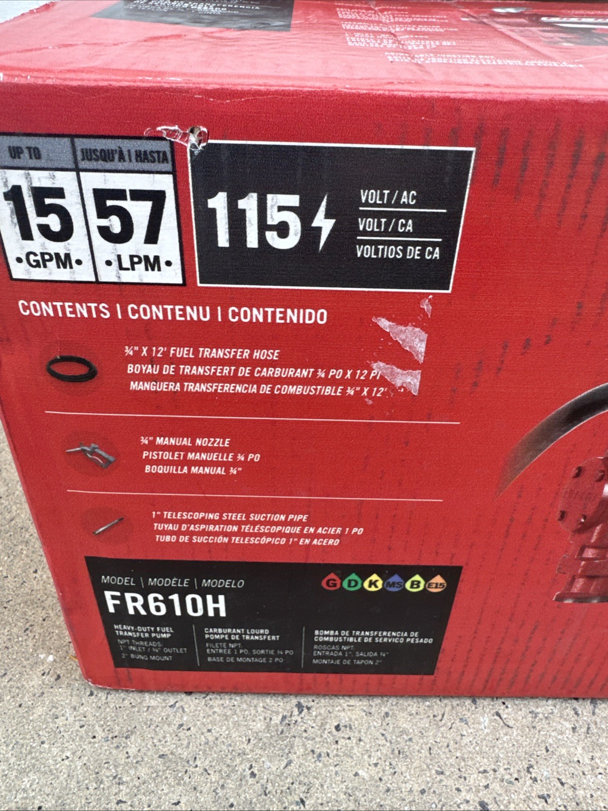 FILL-RITE Electric Drum Pump: 15 GPM Fr610h
