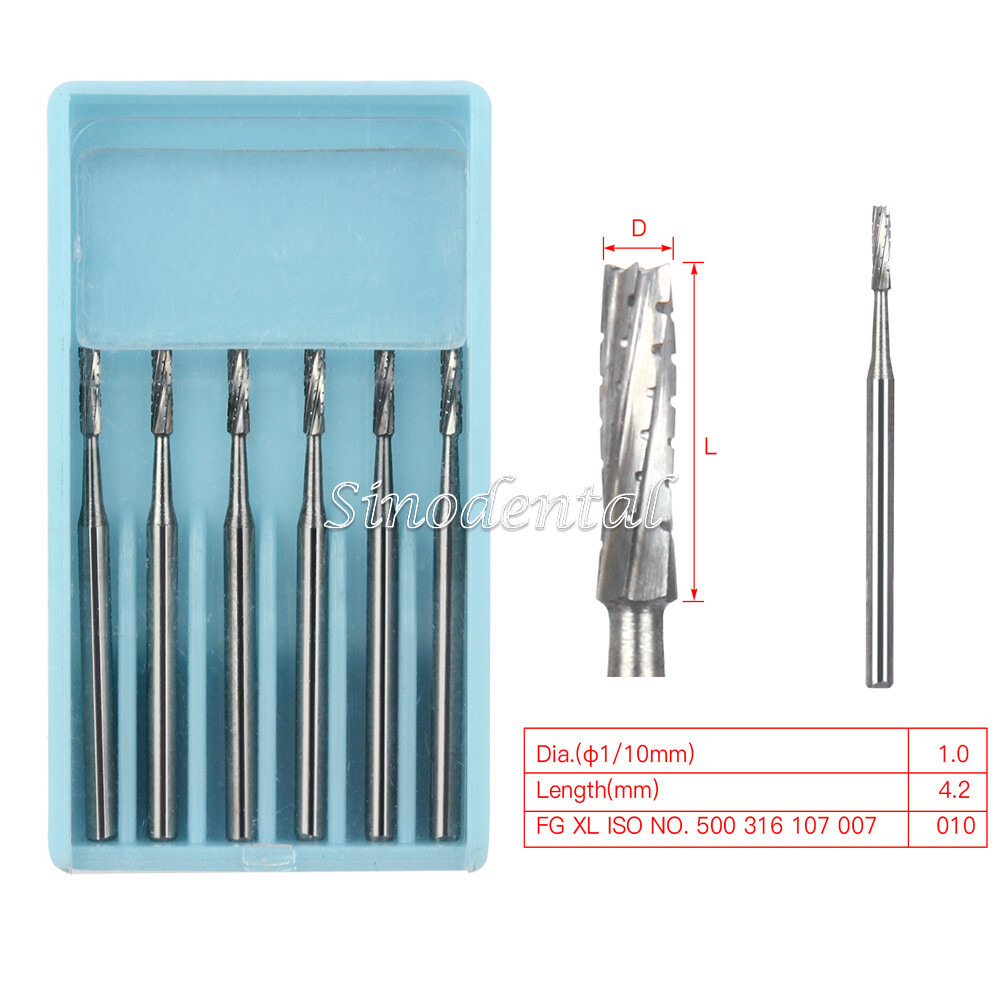 6pcs Dental 557 FGOS Surgical Carbide Burs 25mm Length FG-557XL
