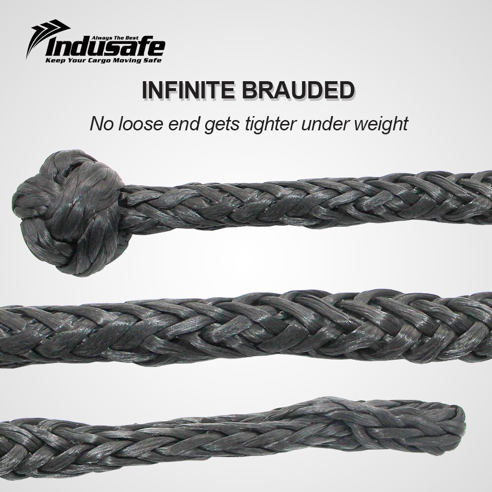 Soft Shackle Synthetic Recovery Rope 2PCS 1/2″x22″ 56000lbs Break Strength