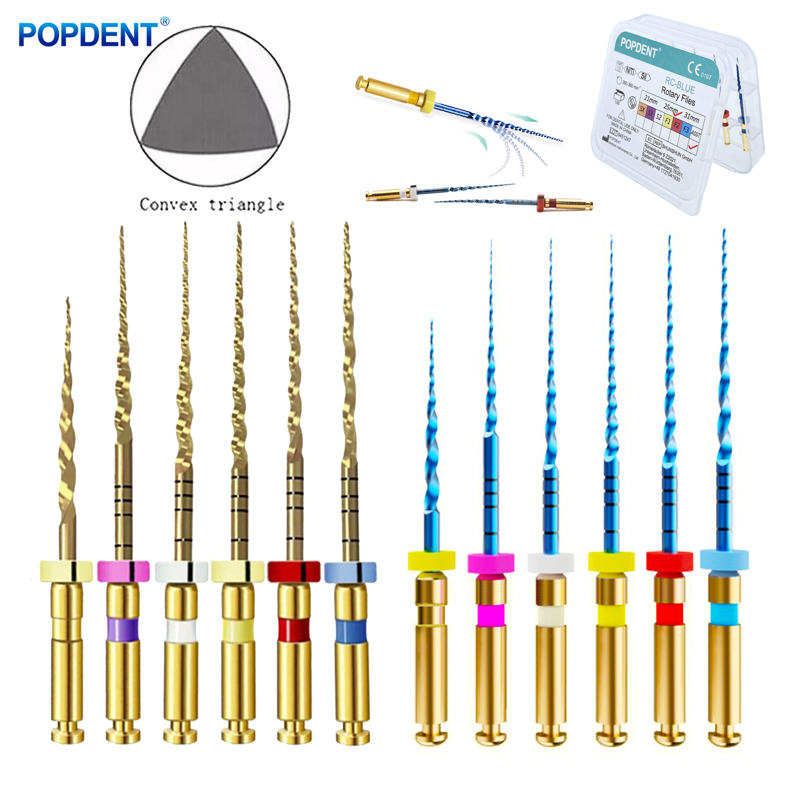 Dental Endodontic Rotary Endo Root Canal File X-Pro Blue /Gold Taper Rotary File