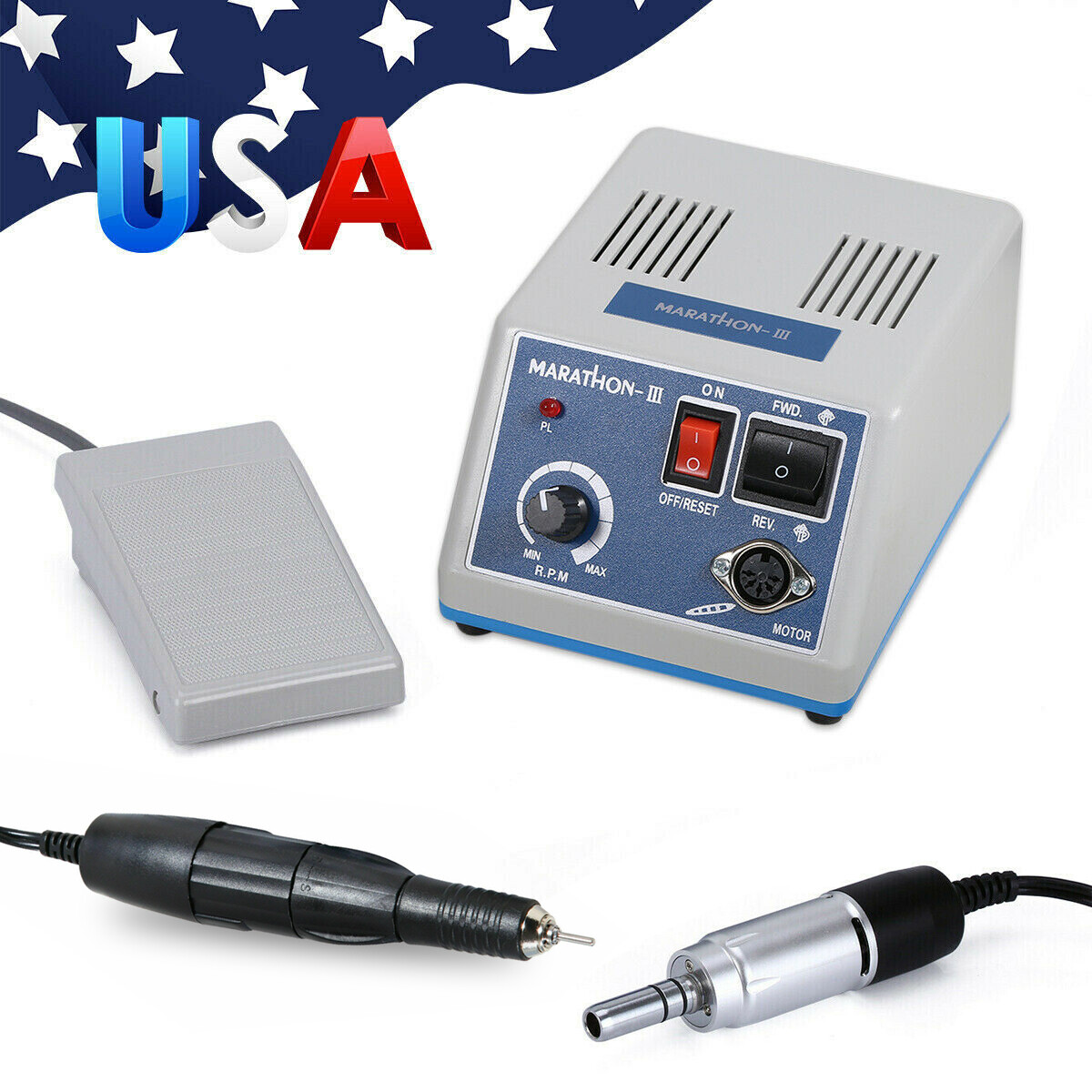Dental Lab Marathon Electric Micromotor Polishing Unit + 35K rpm Motor Handpiece