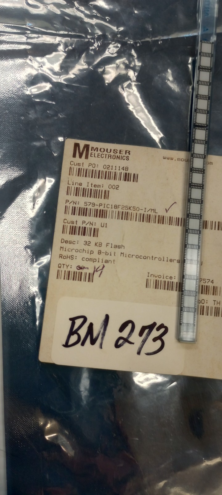 LOT OF 19 PIC18F25K50-I/ML32 KB Flash Microchip 8 bit MicroControllers MCU