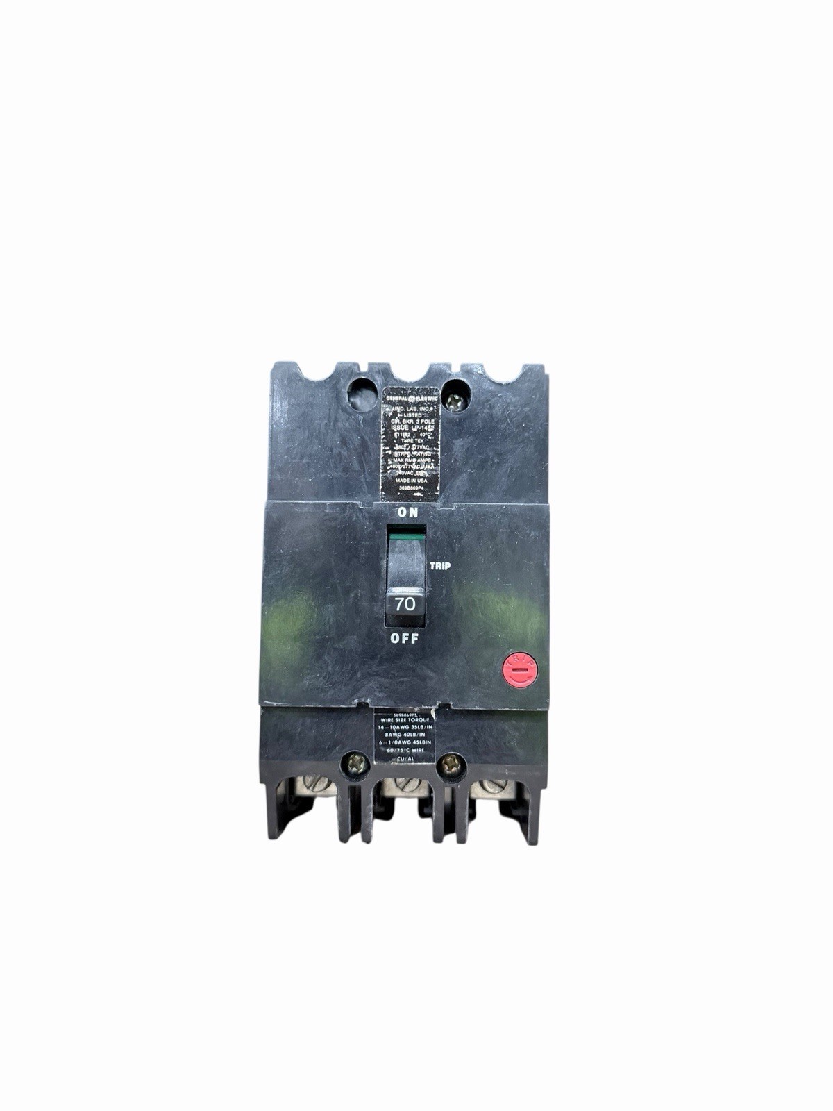 GE TEY370 U 70A 480V 3P USED