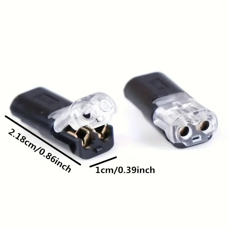 100pcs Double-Wire Plug-in Connector, Cable Clamp with Locking Buckle, AWG 18-22