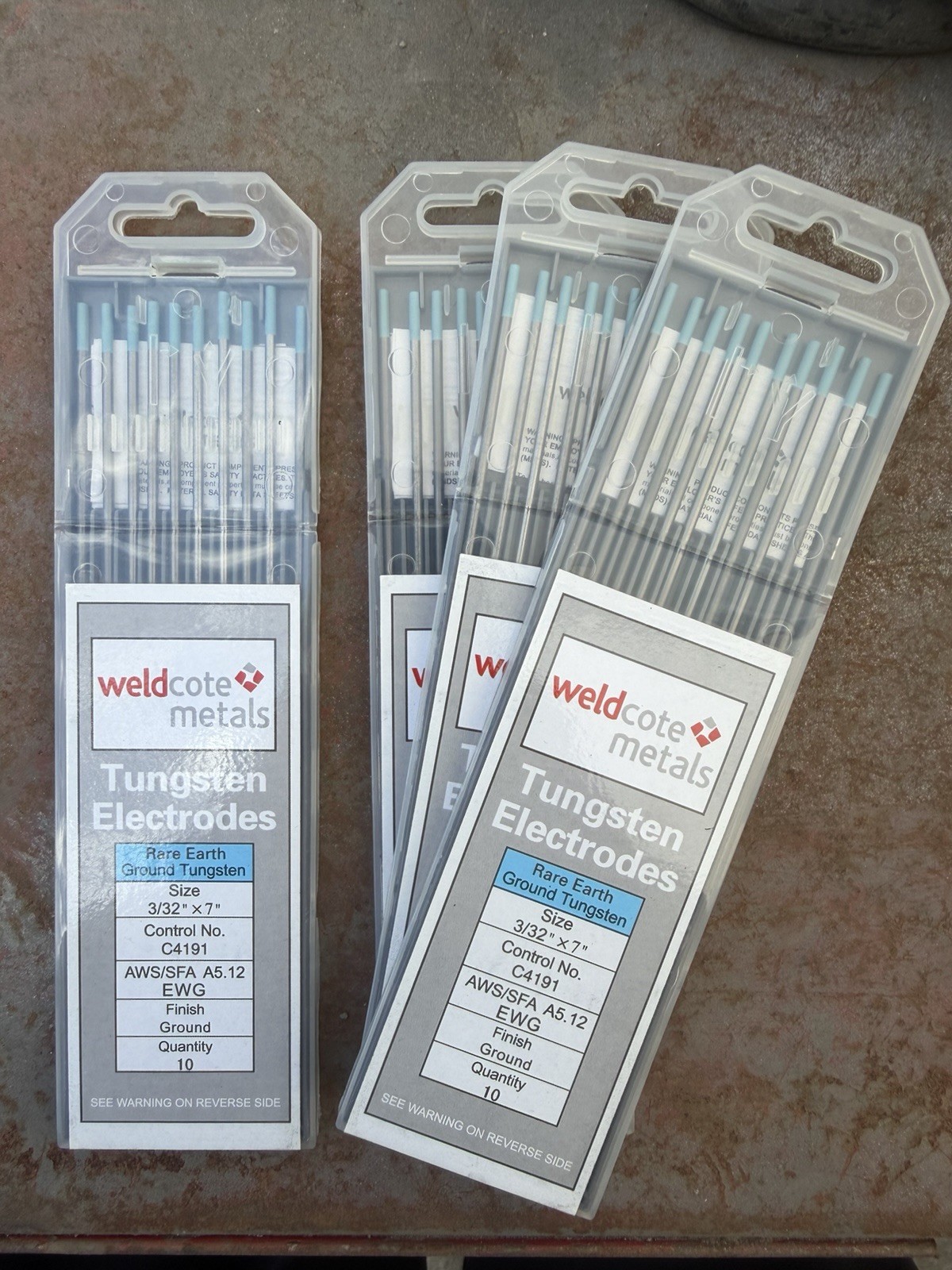 Ground Rare Earth Tungsten Electrode 3/32″ TIG 10 Pack Blue