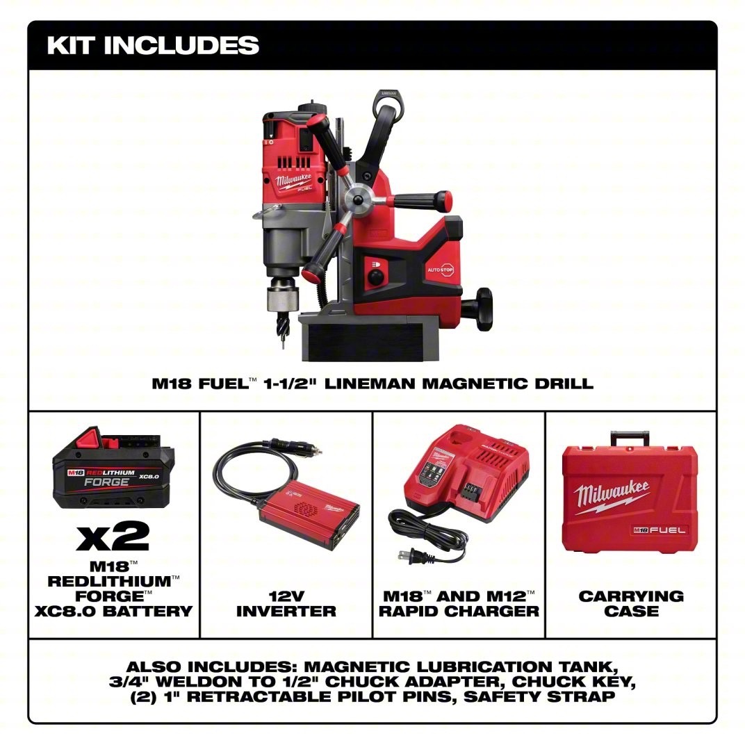 Milwaukee 2788-22HD M18 FUEL 1-1/2 in Lineman Magnetic Drill **W/O Batteries**