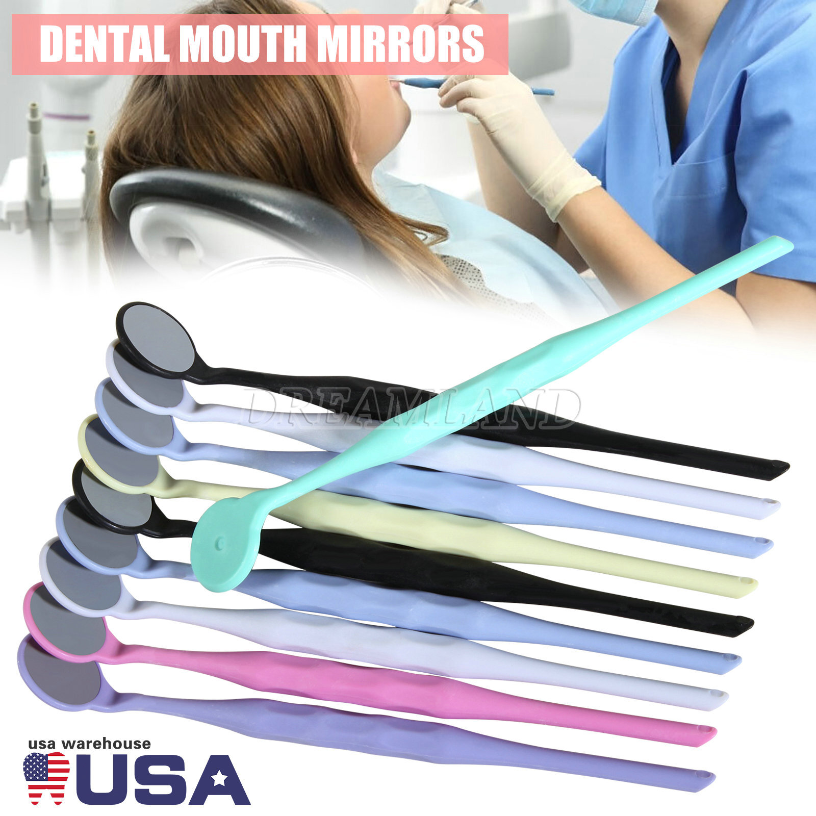 Anti-fog Oral Double Sides Oral Mirrors Dental Mouth Mirror Reflector w Handle