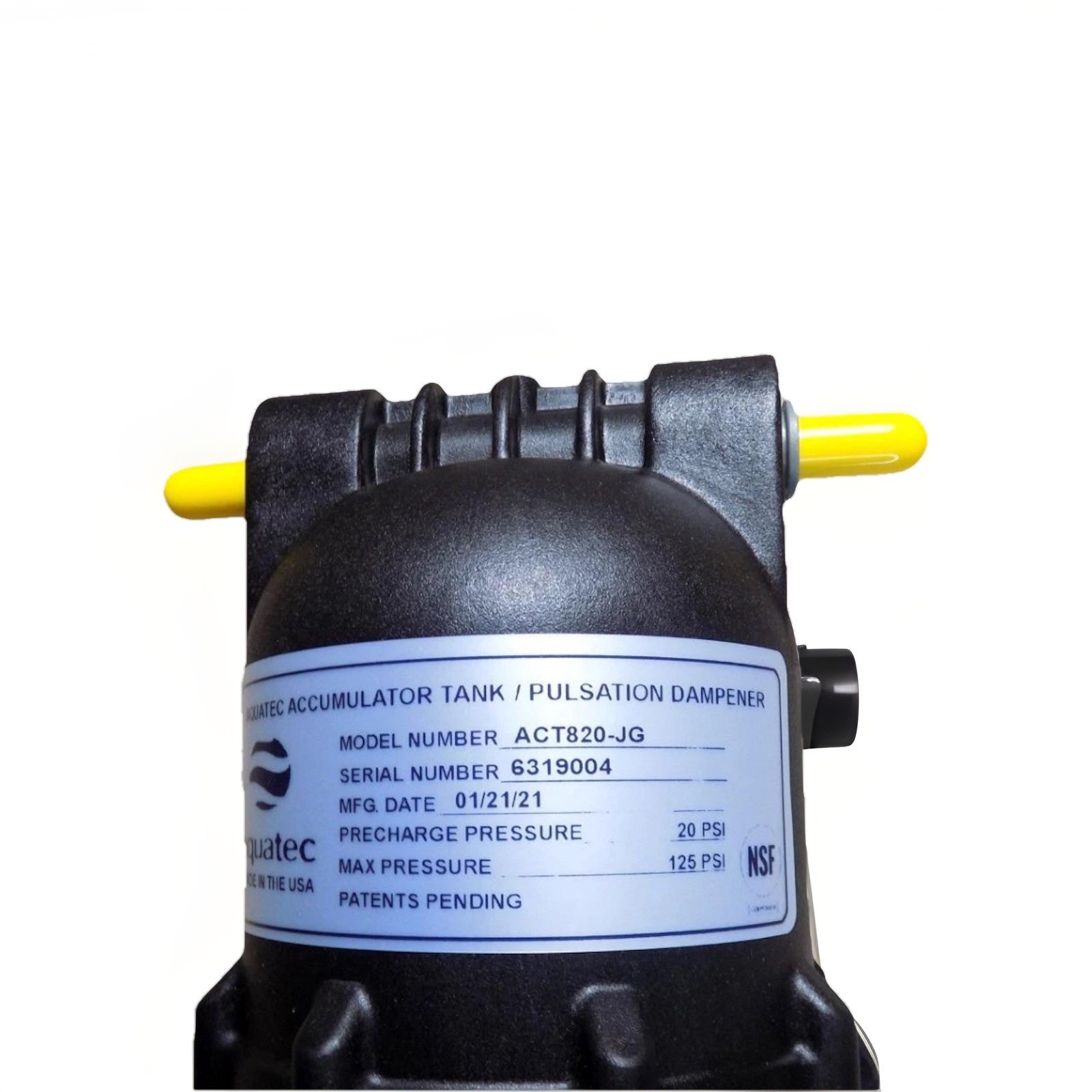 New Aquatec ACT820-JG Accumulator Tank/Pulsation Dampener 125PSI Pressure Tank