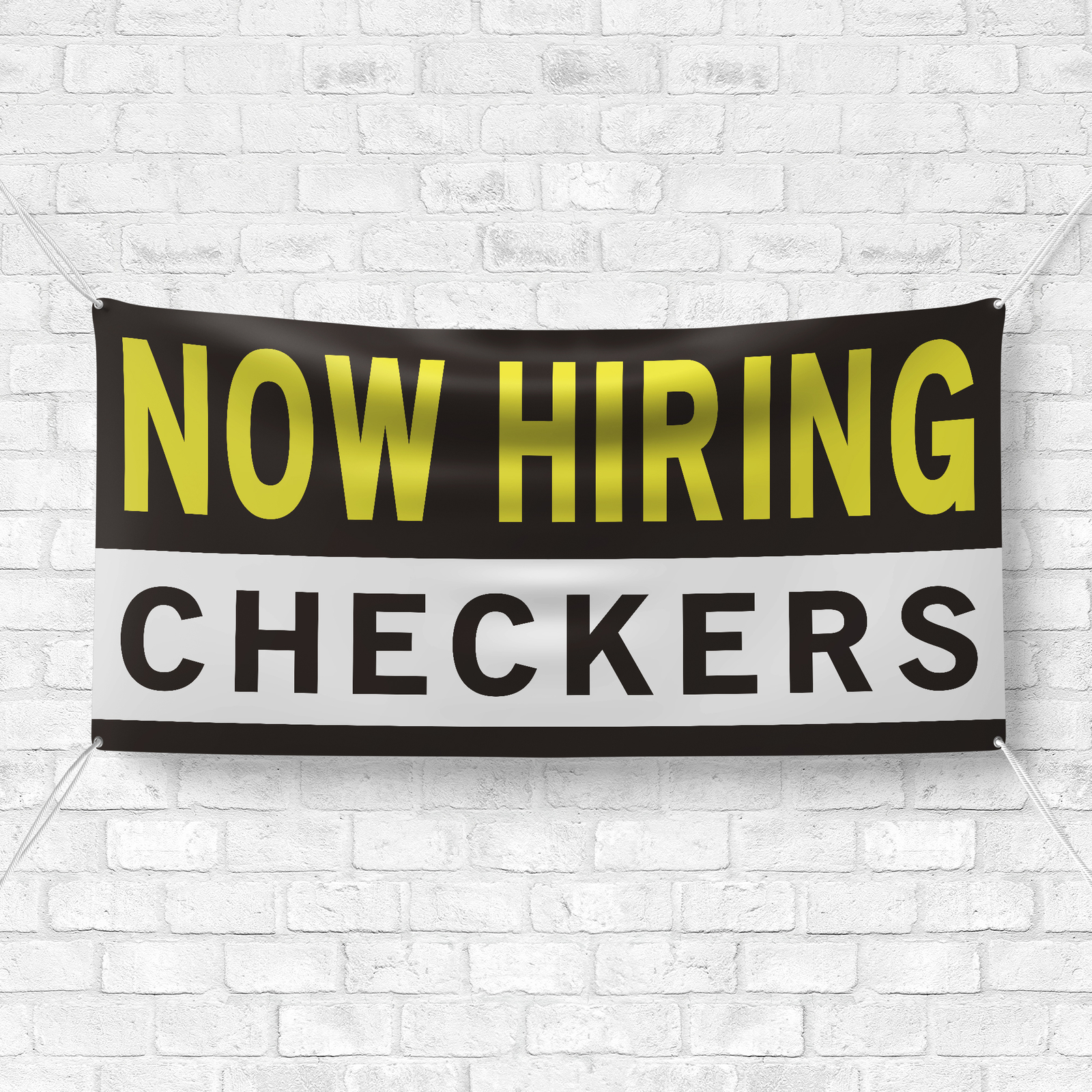 Now Hiring Checkers 13 oz Heavy Duty Vinyl Banner Jobs Available Help Wanted
