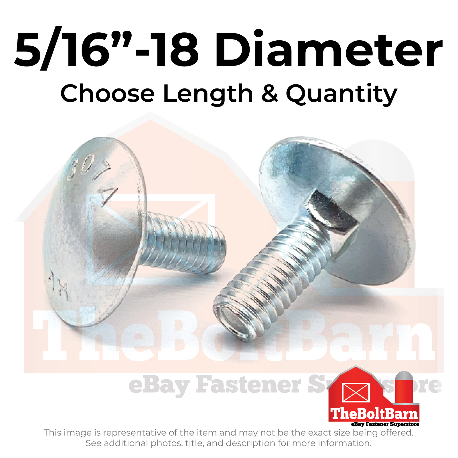 5/16″-18 A307 Grade A Step Bolts Zinc (Choose Length & Qty)