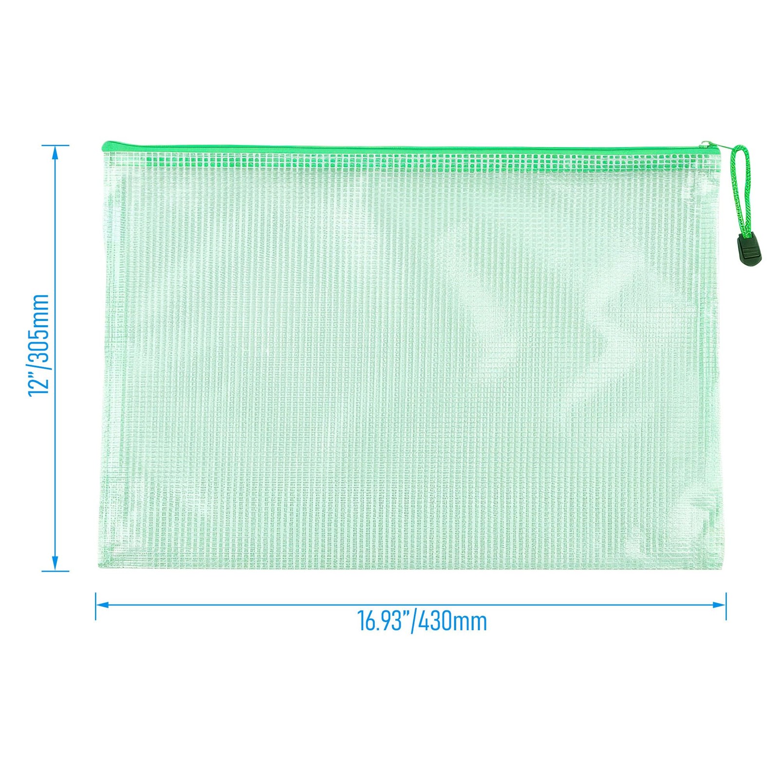 6 Pcs 16.93″ x 12.01″ A3 Sizes Mesh Zipper Pouch Bags, Mesh Bags with Zipper，…