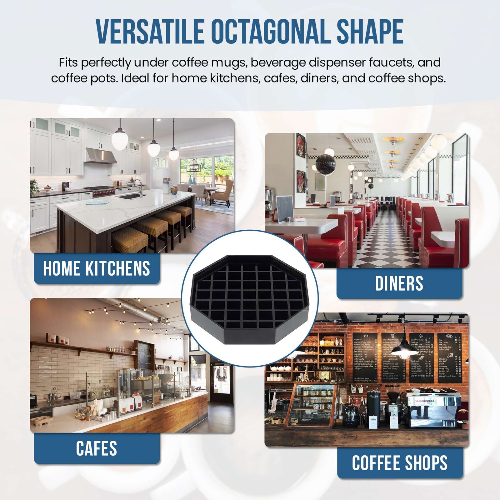 OCS Parts 2-Pack 4″ Plastic Coffee Countertop Drip Trays | Dishwasher Safe