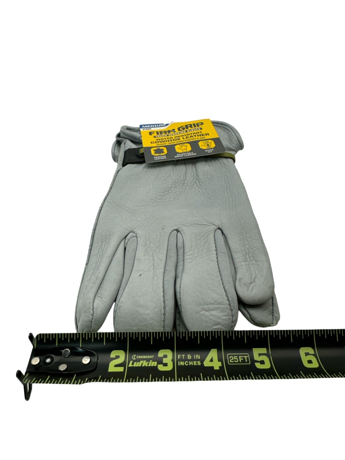 Cowhide Work Gloves Water Resistant Leather Medium Firm Grip 67856 New