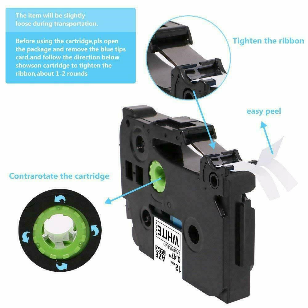 6PK TZe-231 TZe-335 Compatible Brother P-Touch Label Tape 12mm 0.47″ PT-D210
