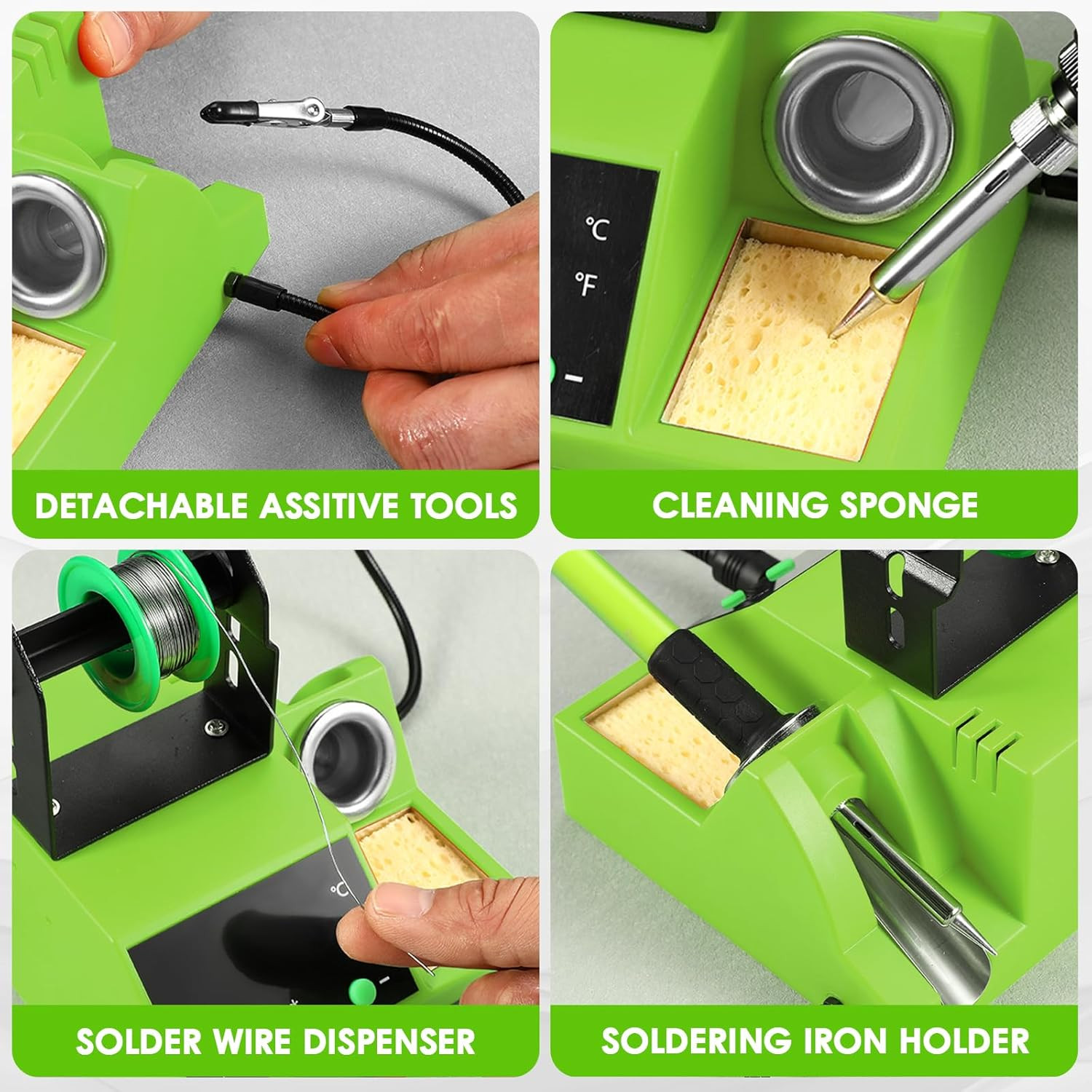 Soldering Station, 100W Digital Display Soldering Iron Station Kit with 2 Helpin
