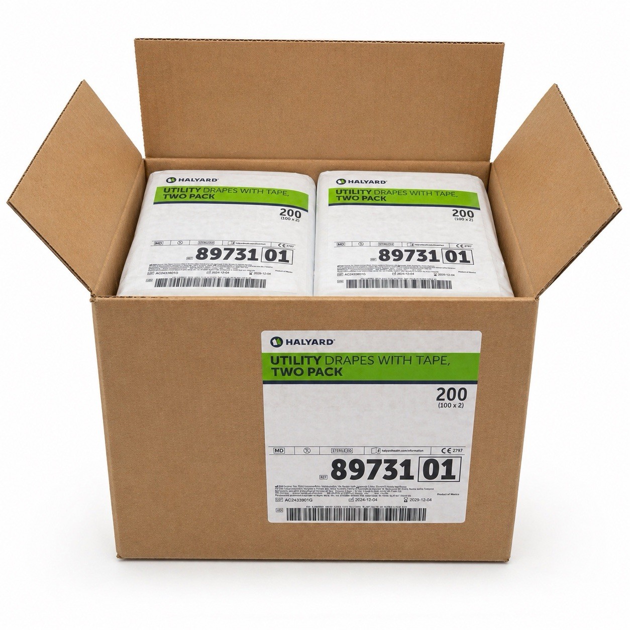 Halyard 89731 Utility Drapes w/ Tape 2 Pack Case of 200 Sterile EO Exp 2029