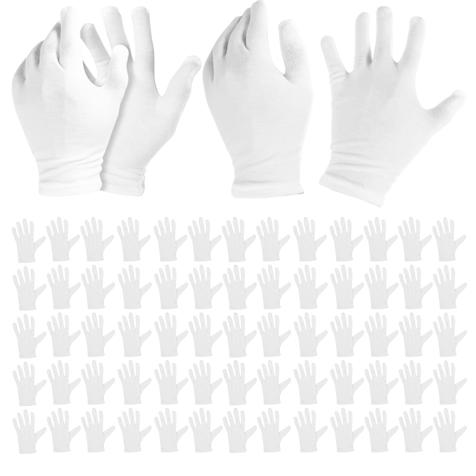 240 Pieces White Cotton Gloves Soft Eczema Moving Sensitive Dry Hands Bulk Pack