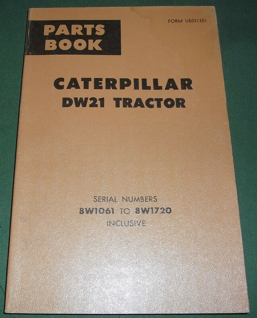 CAT CATERPILLAR DW21 TRACTOR SCRAPER PARTS BOOK MANUAL S/N 8W1061-1720