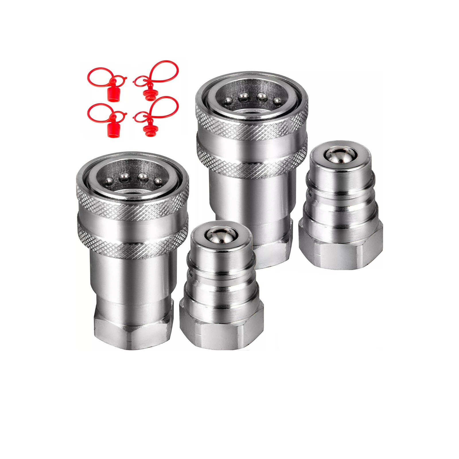 2 Sets of 3/8″ NPT ISO 5675 Quick Connect Hydraulic Couplers / Coupling