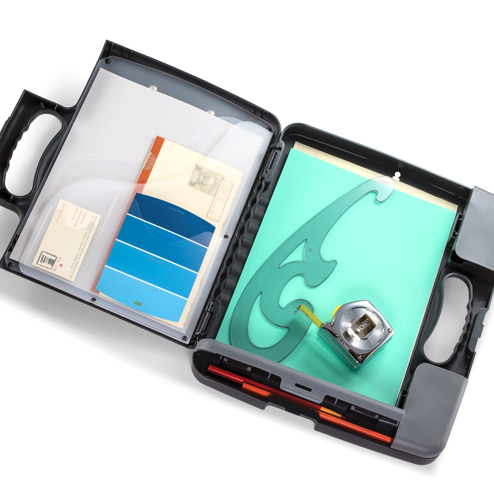 Portable Clipboard Storage Case, A4, Charcoal, 11-3/4w x 1-1/2d x 14-1/2h