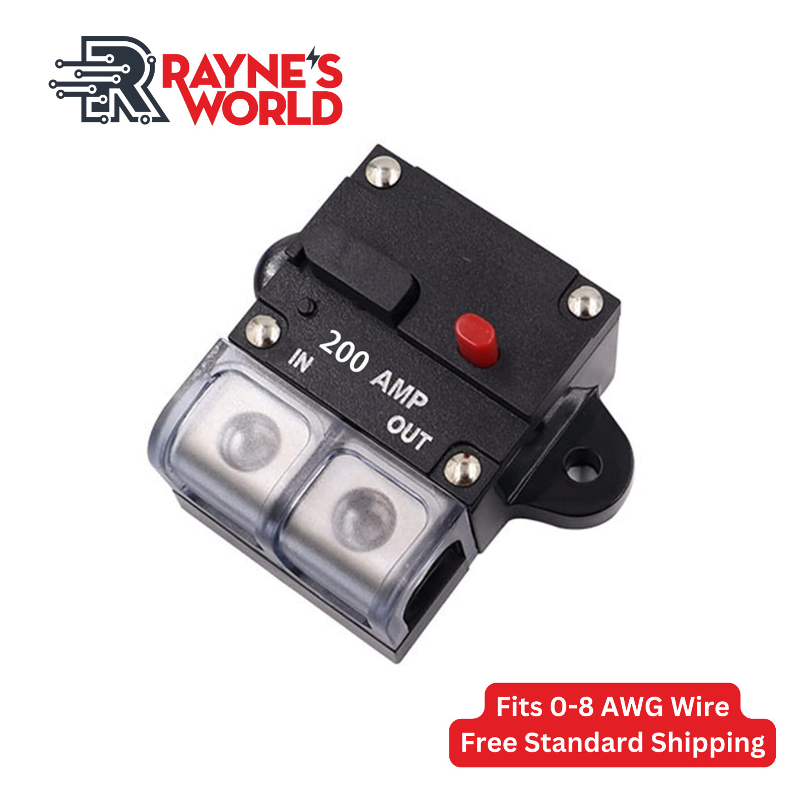 200 Amp 12-48V DC Inline Circuit Breaker with Dust Cover Car/Audio/Boat/Solar
