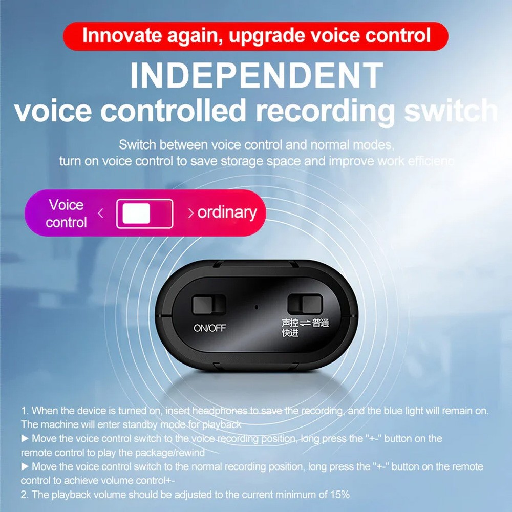 64GB Portable Voice Activated Recorder for Lectures & Meetings, Audio Recording