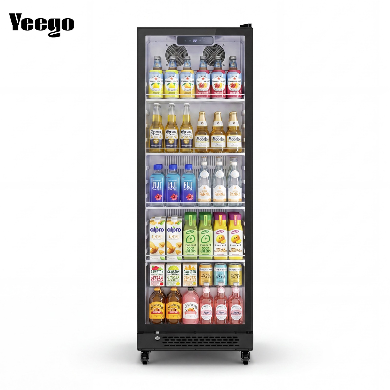 Yeego 10.8 Cu.ft Commercial Fridge 1 Glass Door Merchandiser Refrigerator Black