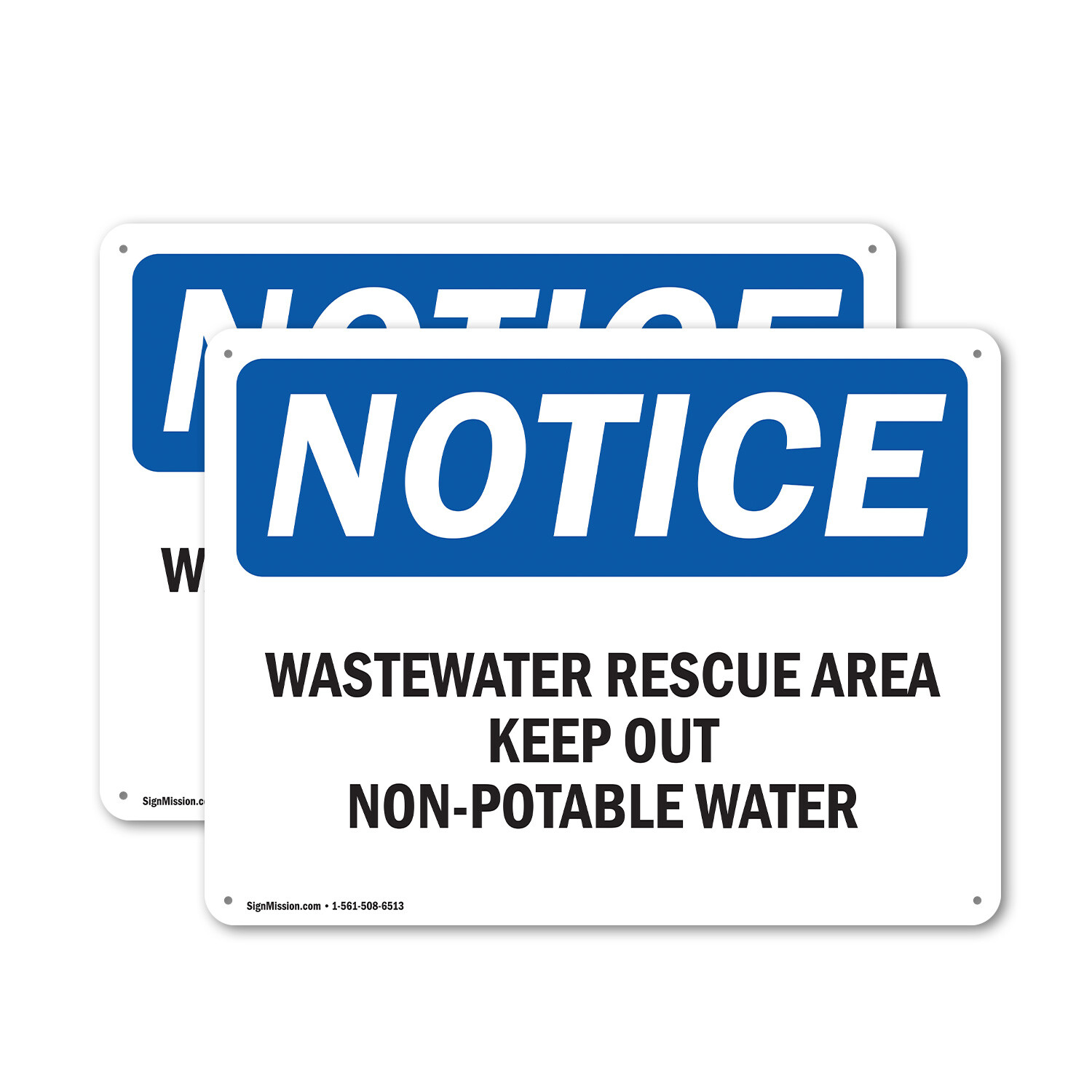(2 Pack) Wastewater Reuse Area Keep Out Non-Potable Water OSHA Notice Sign Decal