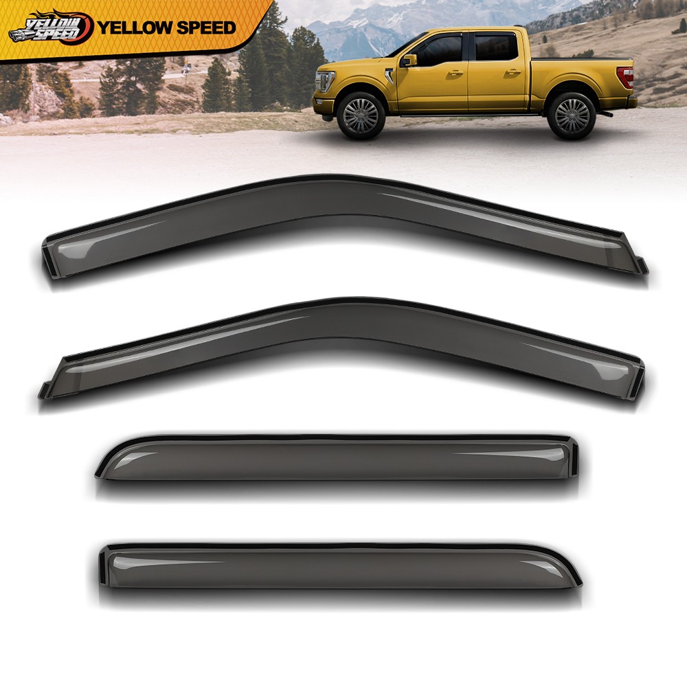 Window Visor Rain Guards Fit For Ford F150 Raptor Super Duty SuperCrew 2015-2026