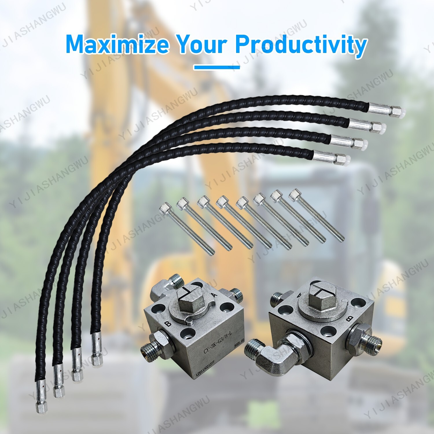 2 Three Way Diverter Valves Excavator for 1-2 ton Chinese Mini Excavator