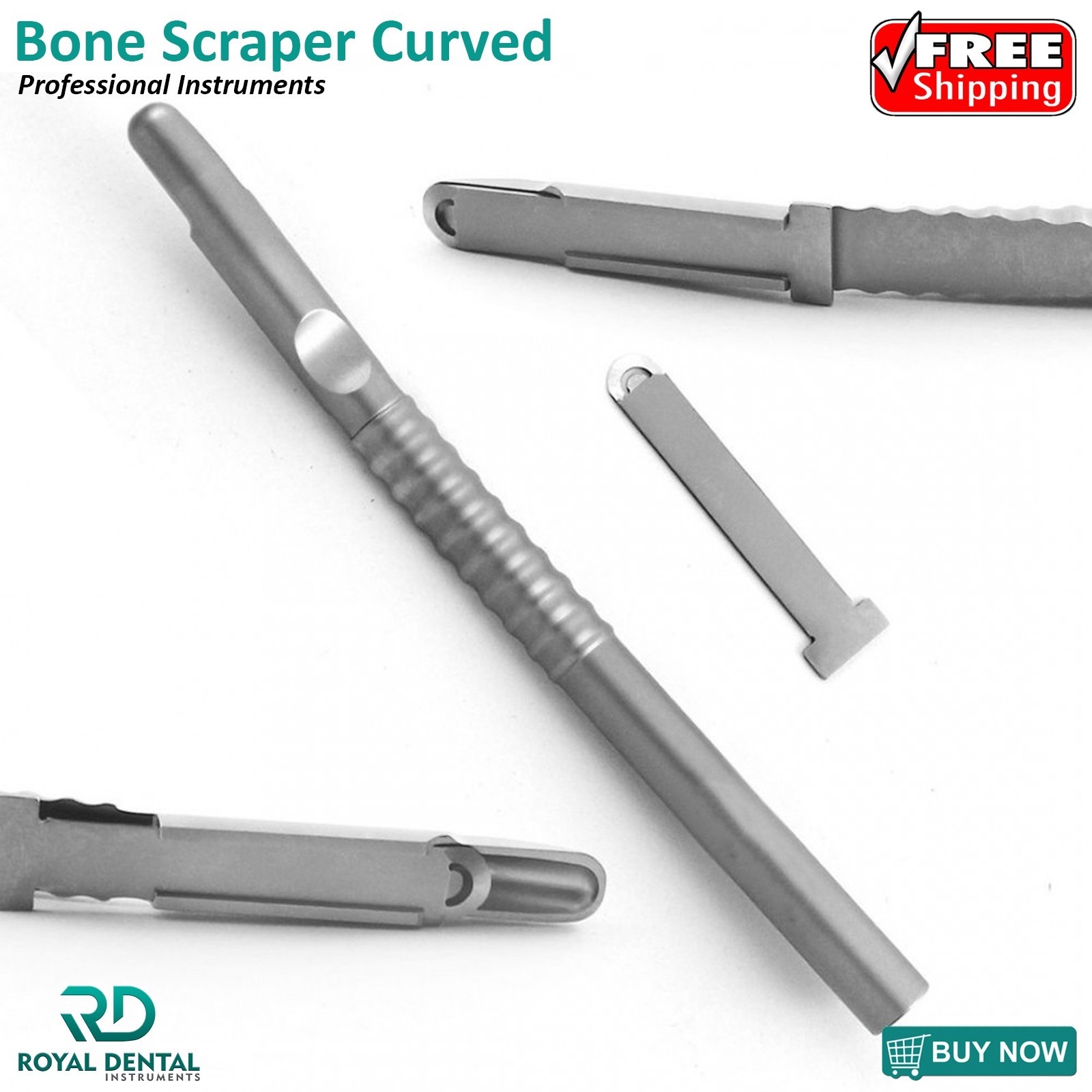 Dental Bone Scraper Harvester Curved With Blade Implant Bone Grafting Collector