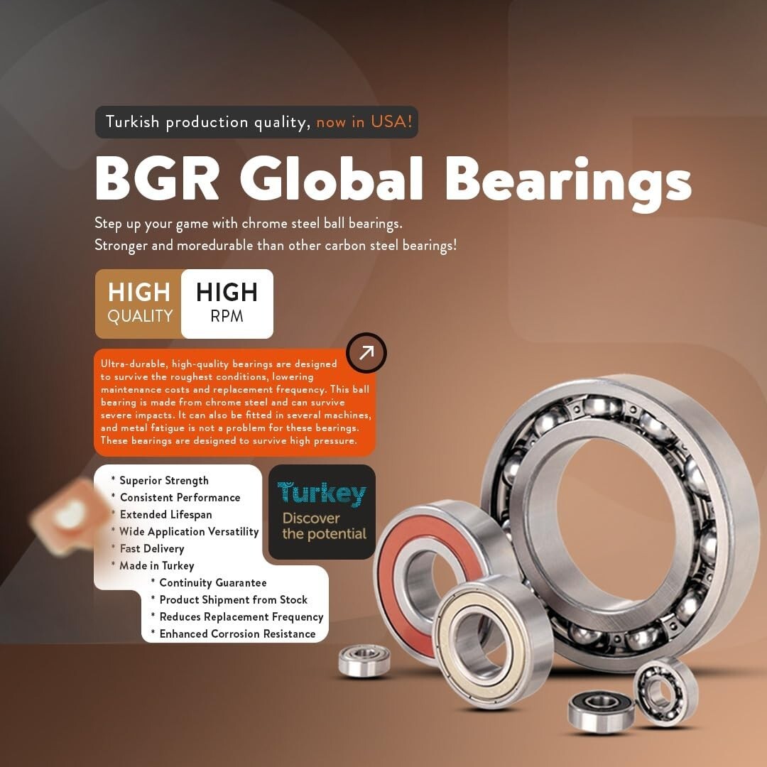 BGR 10 pcs 6207 2RS High Quality Double Rubber Sealed Ball Bearing, 35x72x17 mm