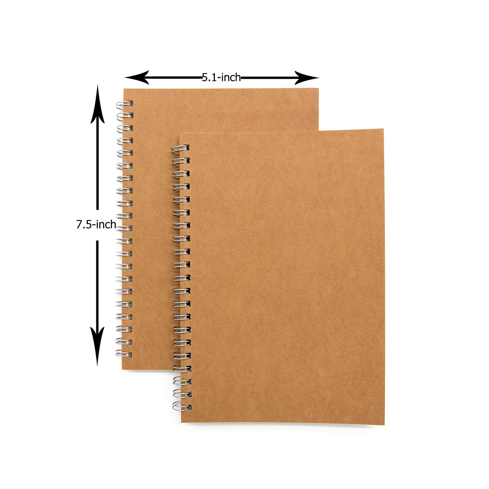 Soft Cover Spiral Notebook Journal 2-Pack, Blank Sketch Book Pack of 2, Brown