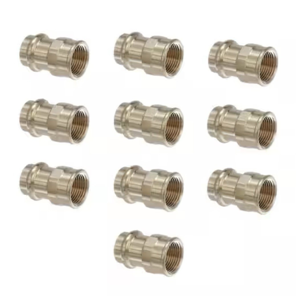 Viega ProPress 1/2 in. Press x 1/2 in. FPT Zero-Lead Bronze Adapter (10-Pack)