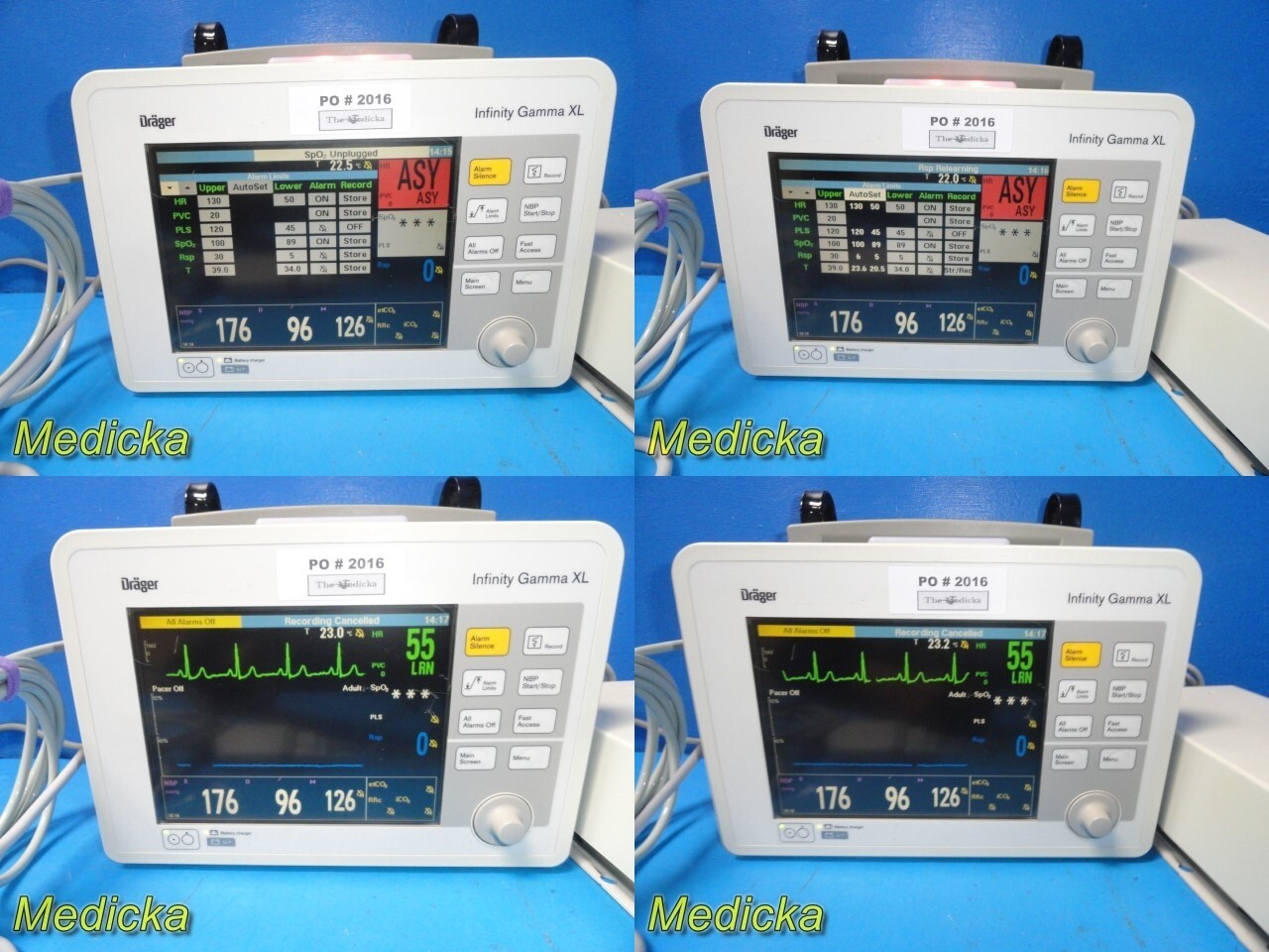 Siemens Infinity Gamma XL Monitor (CO2,NBP,SPO2,ECG,TEMP) W/ PSU & Leads ~ 37180
