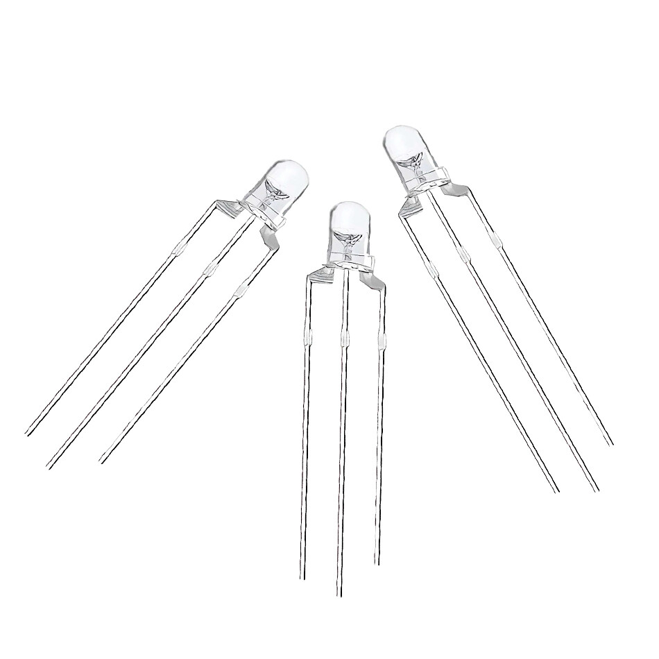3mm 3-Pin LED Red/Yellow Red/Blue Red/Green Yellow/Green Bi-color Diffused Leds