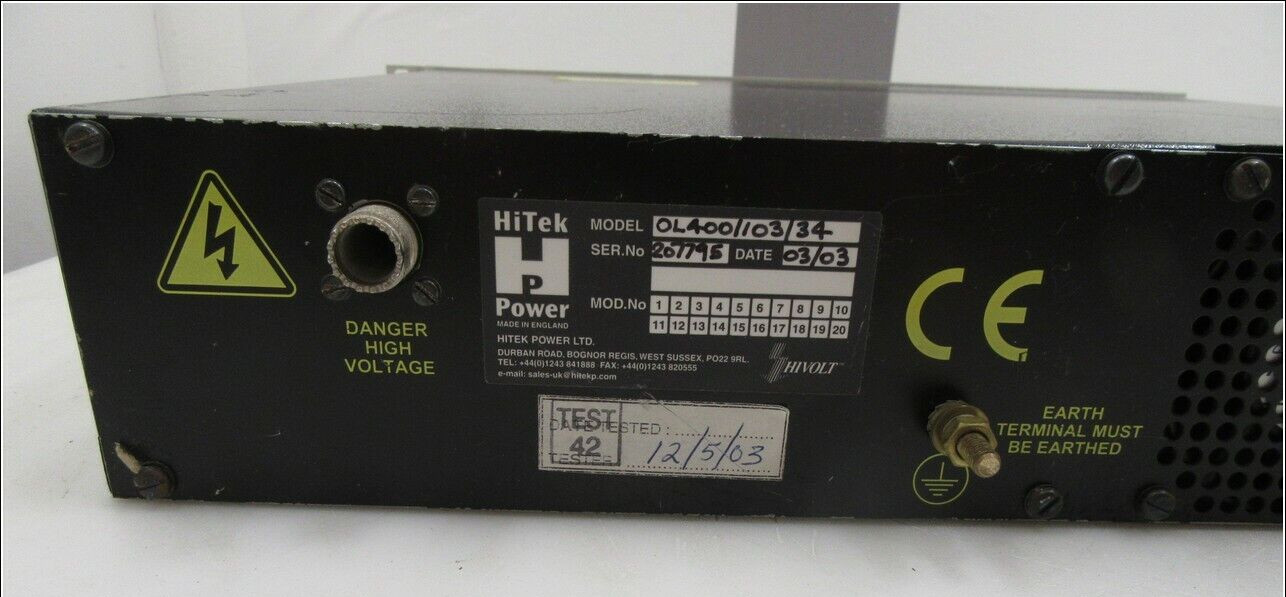 OL40010334 / HI VOLT SERIES 400 CONTROLLER / HITEK POWER