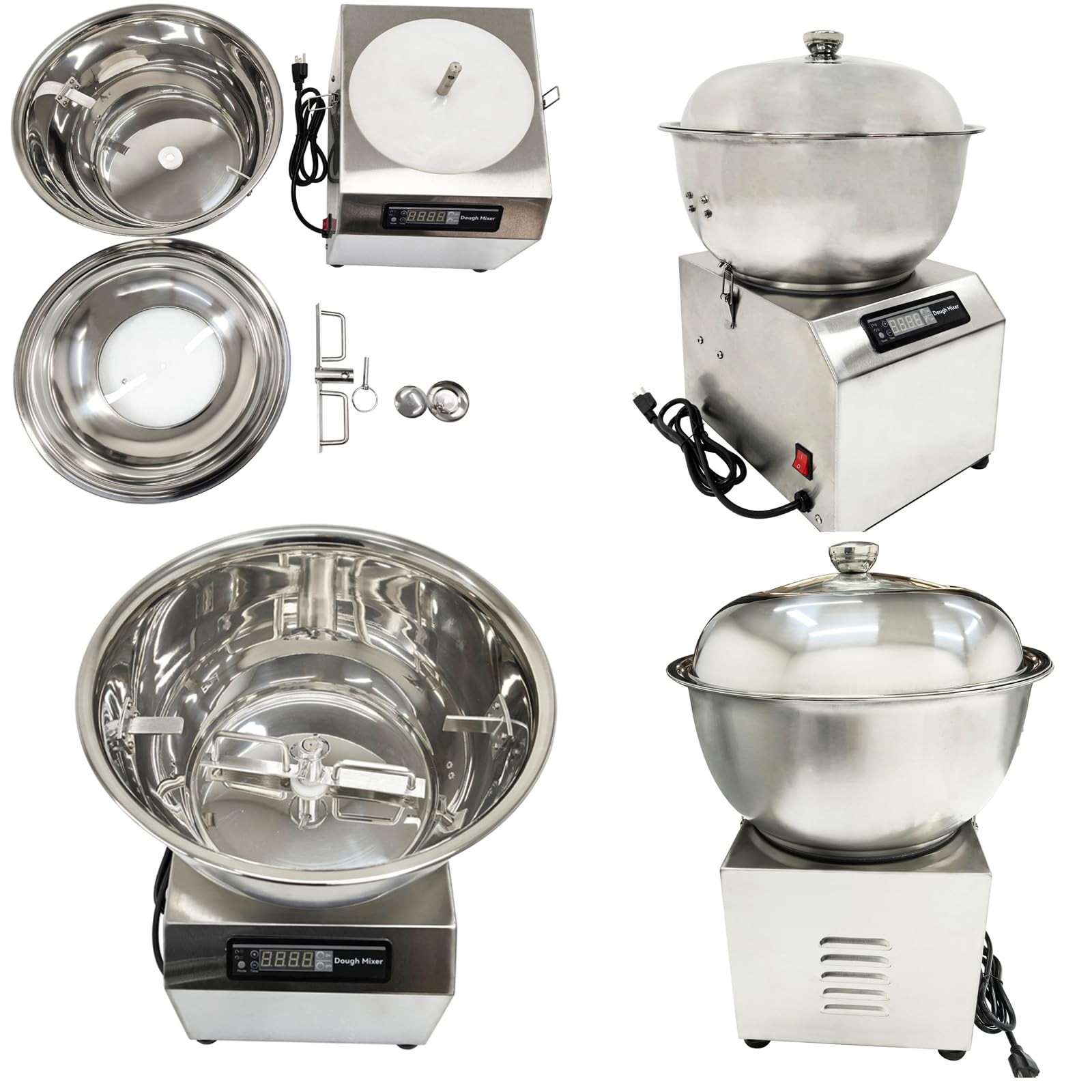 15Min Dough Mixer Machine Commercial 10qt Capacity Bread Pizza Dough Mixer Kn…